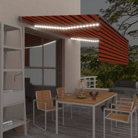 Thumbnail for Automatische Markise Jalousie LED Windsensor 4x3 m Orange Braun