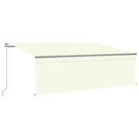 Thumbnail for Gelenkarmmarkise Einziehbar mit Jalousie & LED 4,5x3 m Creme