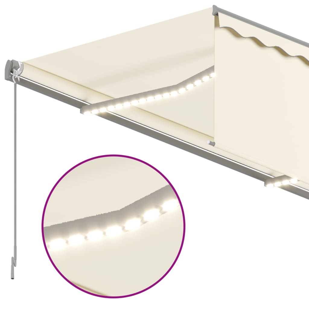 Gelenkarmmarkise Einziehbar mit Jalousie & LED 4,5x3 m Creme