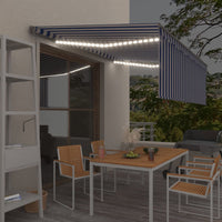 Thumbnail for Automatische Markise Jalousie LED Windsensor 4,5x3 m Blau Weiß