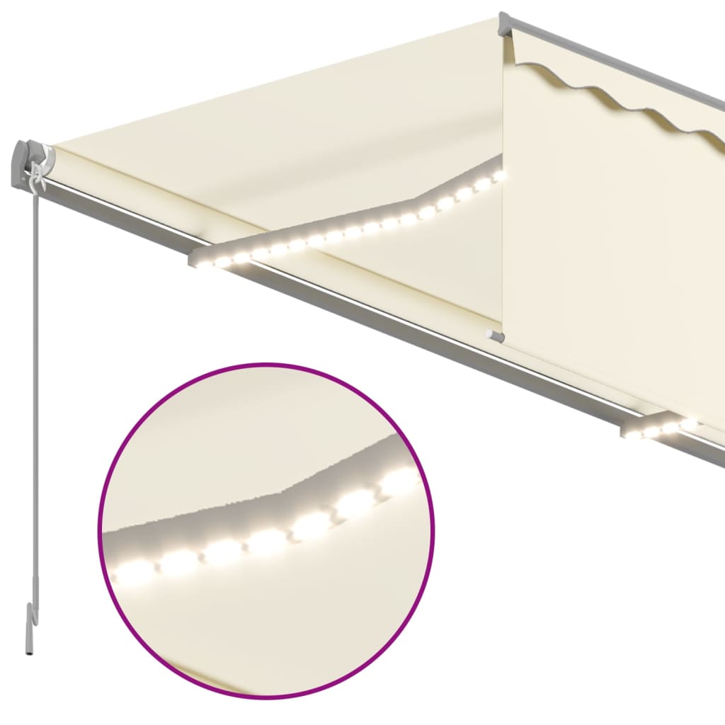 Automatische Markise mit Jalousie LED Windsensor 4,5x3 m Creme