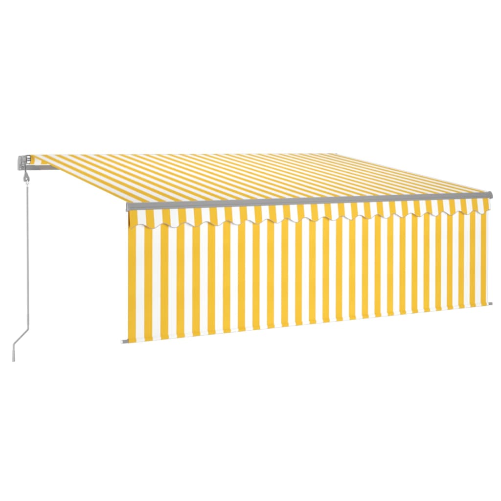 Automatische Markise Jalousie LED Windsensor 4,5x3 m Gelb Weiß