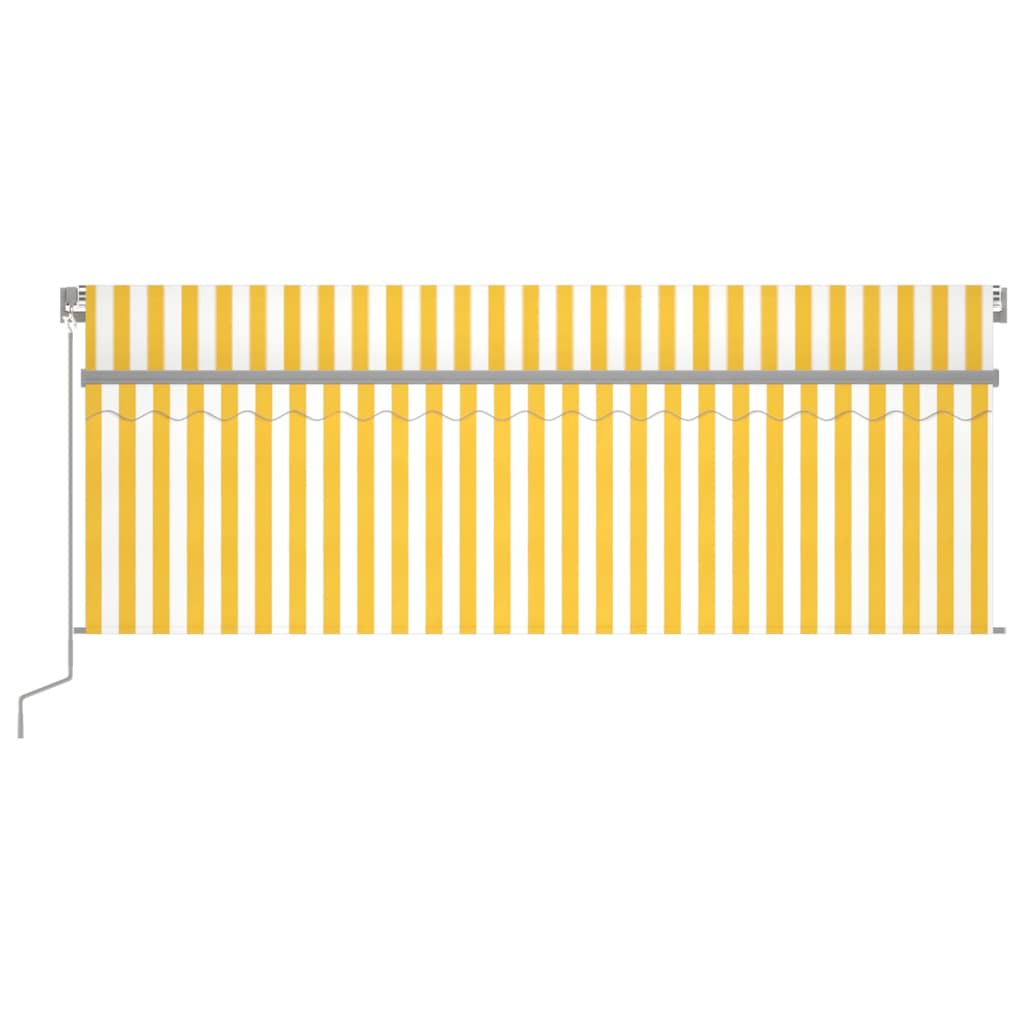 Automatische Markise Jalousie LED Windsensor 4,5x3 m Gelb Weiß