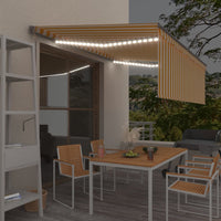 Thumbnail for Automatische Markise Jalousie LED Windsensor 4,5x3 m Gelb Weiß