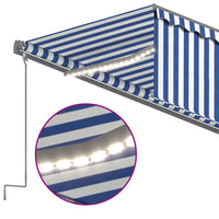 Thumbnail for Automatische Markise mit Jalousie LED Windsensor 5x3m Blau Weiß