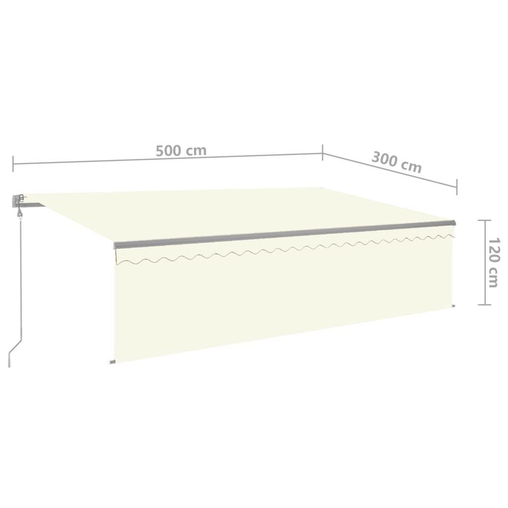Automatische Markise mit Jalousie LED & Windsensor 5x3 m Creme