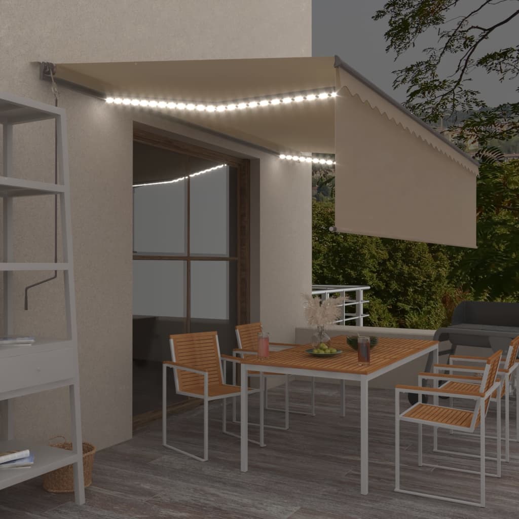 Automatische Markise mit Jalousie LED & Windsensor 5x3 m Creme