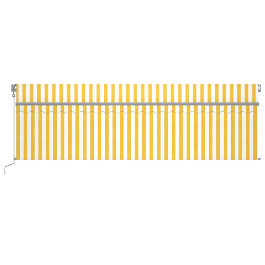 Automatische Markise mit Jalousie LED Windsensor 5x3m Gelb Weiß