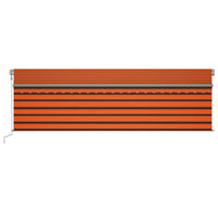 Thumbnail for Markise Automatisch Jalousie LED Windsensor 5x3m Orange Braun
