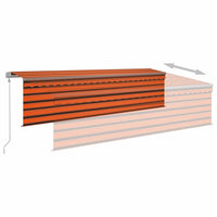 Thumbnail for Markise Automatisch Jalousie LED Windsensor 5x3m Orange Braun