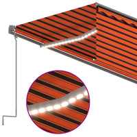 Thumbnail for Markise Automatisch Jalousie LED Windsensor 5x3m Orange Braun