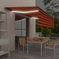 Thumbnail for Markise Automatisch Jalousie LED Windsensor 5x3m Orange Braun