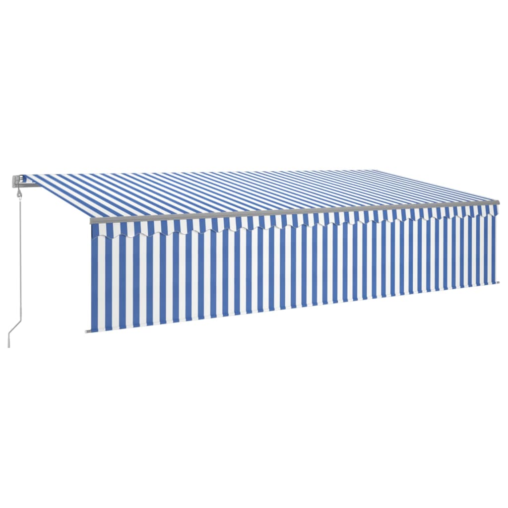 Gelenkarmmarkise Automatisch mit Jalousie 6x3 m Blau und Weiß