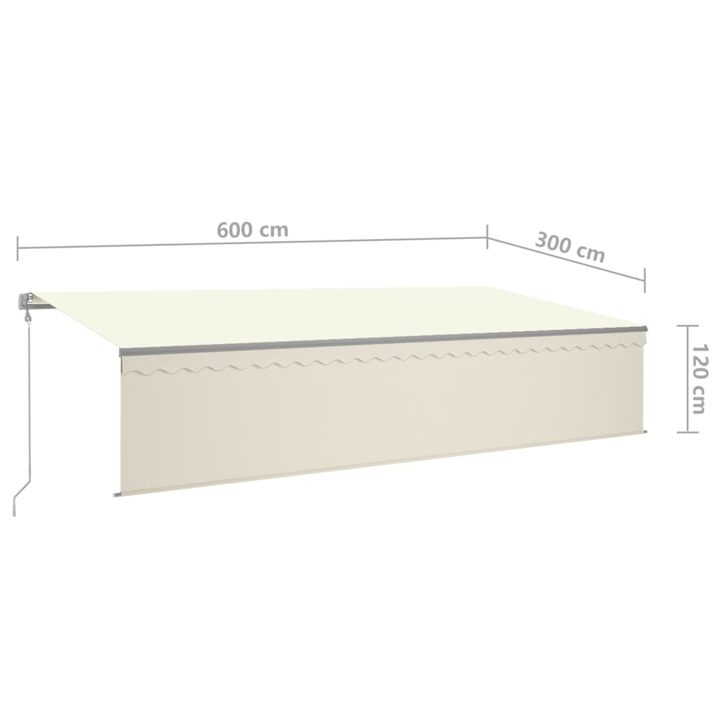 Gelenkarmmarkise Automatisch mit Jalousie 6x3 m Creme