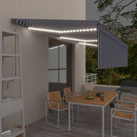 Thumbnail for Automatische Markise mit Jalousie LED Windsensor 6x3m Blau Weiß