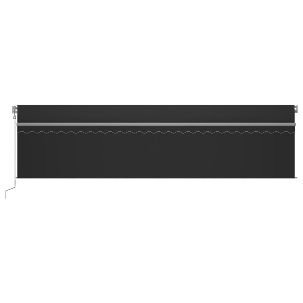 Automatische Markise mit Volant LED & Windsensor 6x3m Anthrazit