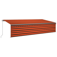 Thumbnail for Automatische Markise Jalousie LED Windsensor 6x3m Orange Braun