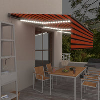 Thumbnail for Automatische Markise Jalousie LED Windsensor 6x3m Orange Braun