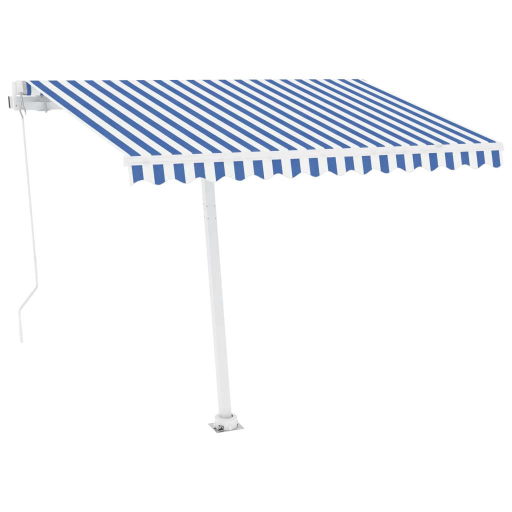 Standmarkise Einziehbar Handbetrieben 300x250 cm Blau/Weiß