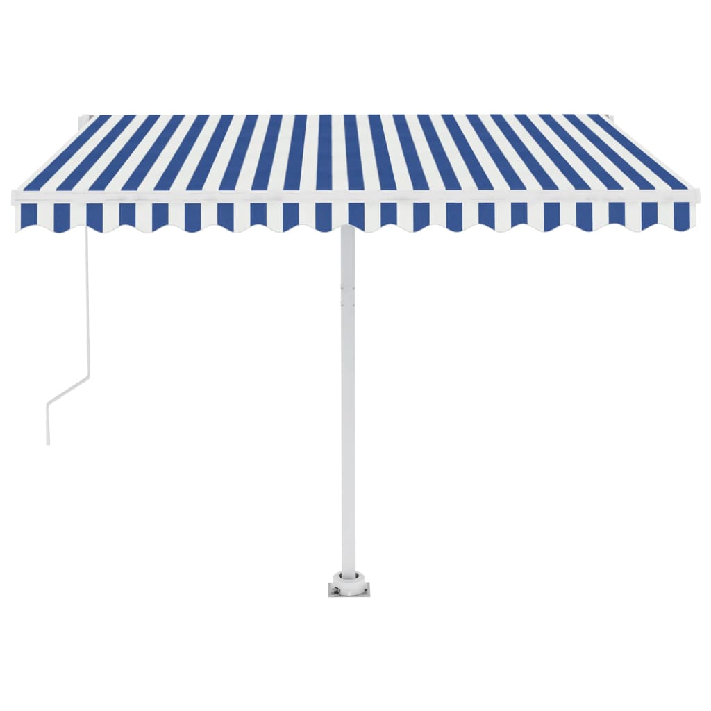 Standmarkise Einziehbar Handbetrieben 300x250 cm Blau/Weiß