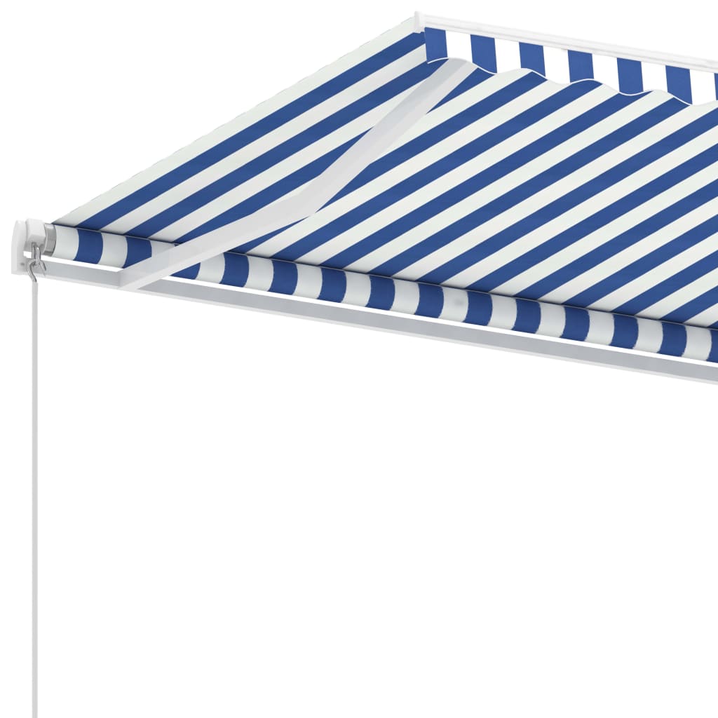 Standmarkise Einziehbar Handbetrieben 300x250 cm Blau/Weiß