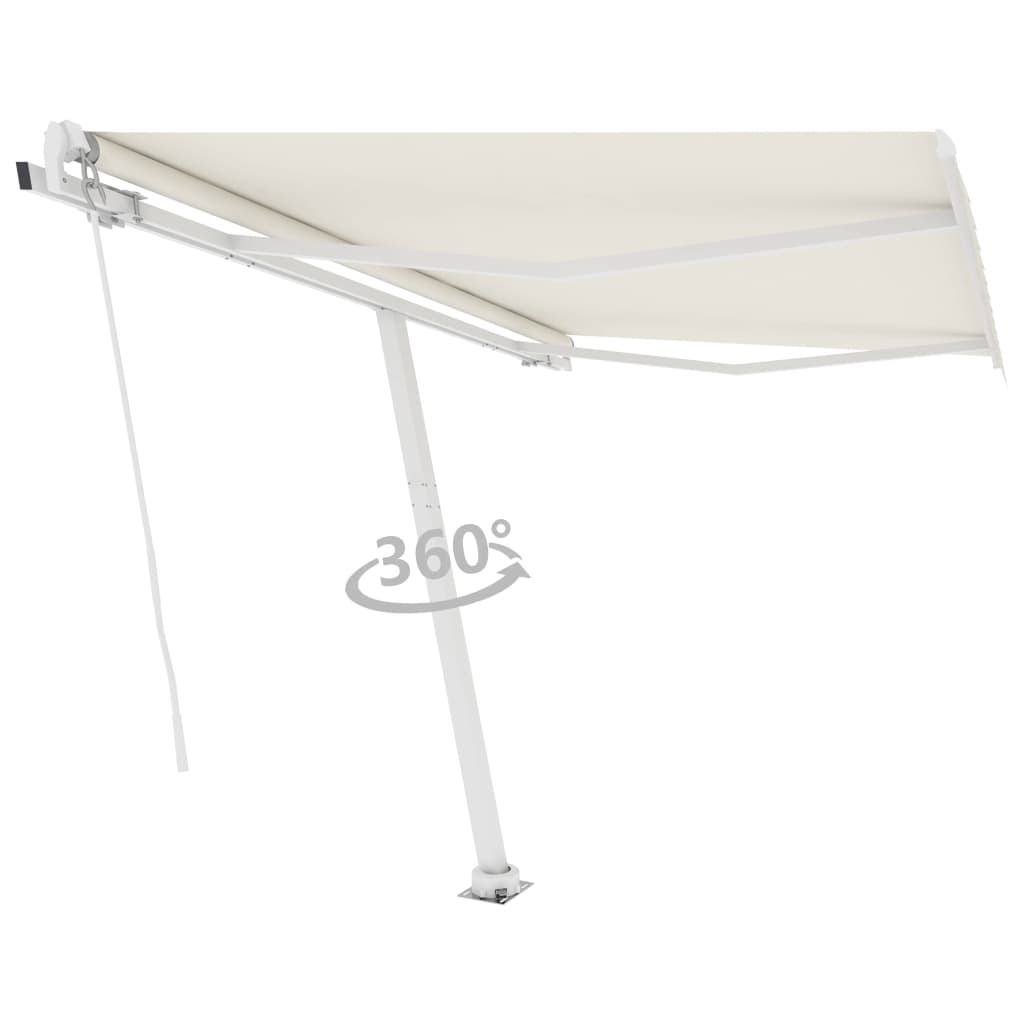 Standmarkise Einziehbar Handbetrieben 300x250 cm Cremeweiß