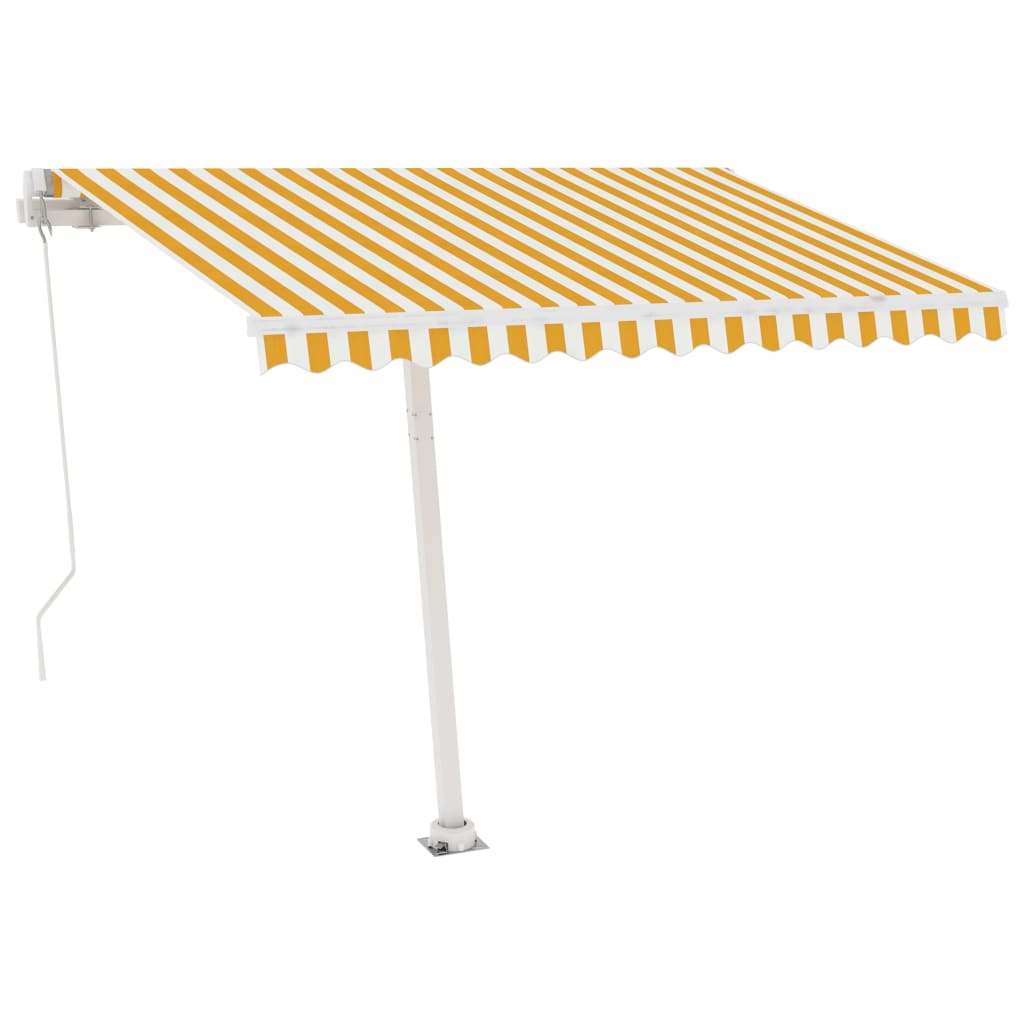 Standmarkise Einziehbar Handbetrieben 300x250 cm Gelb/Weiß