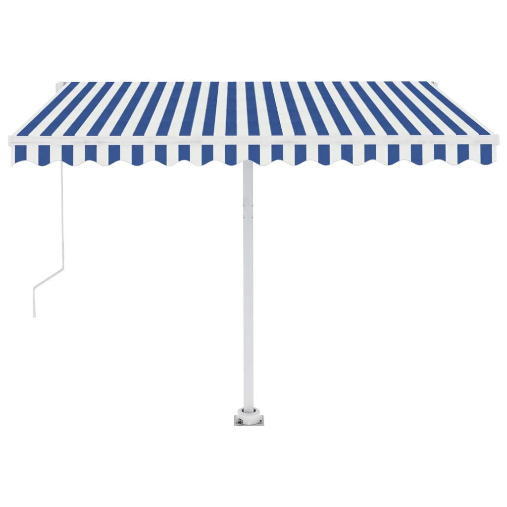 Standmarkise Einziehbar Handbetrieben 350x250 cm Blau/Weiß