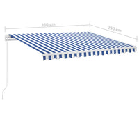 Thumbnail for Standmarkise Einziehbar Handbetrieben 350x250 cm Blau/Weiß
