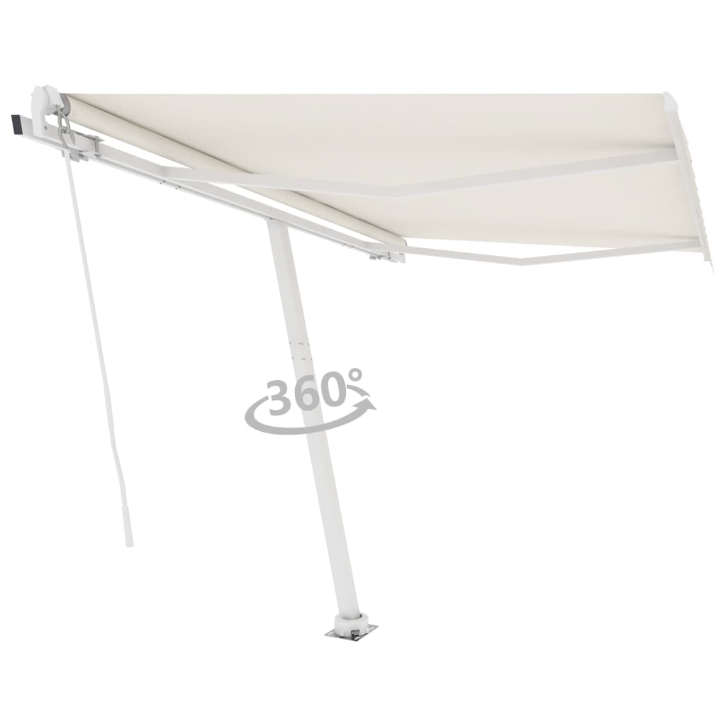 Standmarkise Einziehbar Handbetrieben 350x250 cm Cremeweiß