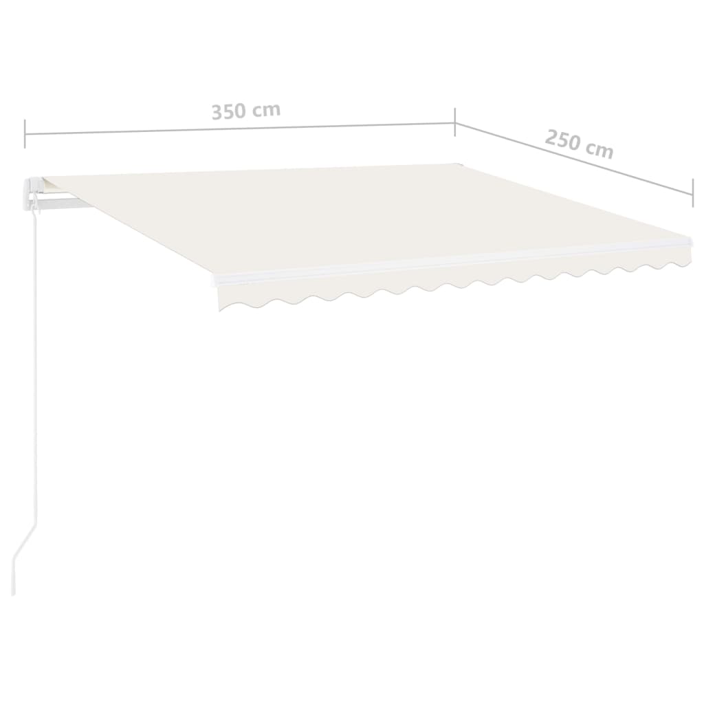 Standmarkise Einziehbar Handbetrieben 350x250 cm Cremeweiß