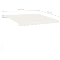 Thumbnail for Standmarkise Einziehbar Handbetrieben 350x250 cm Cremeweiß