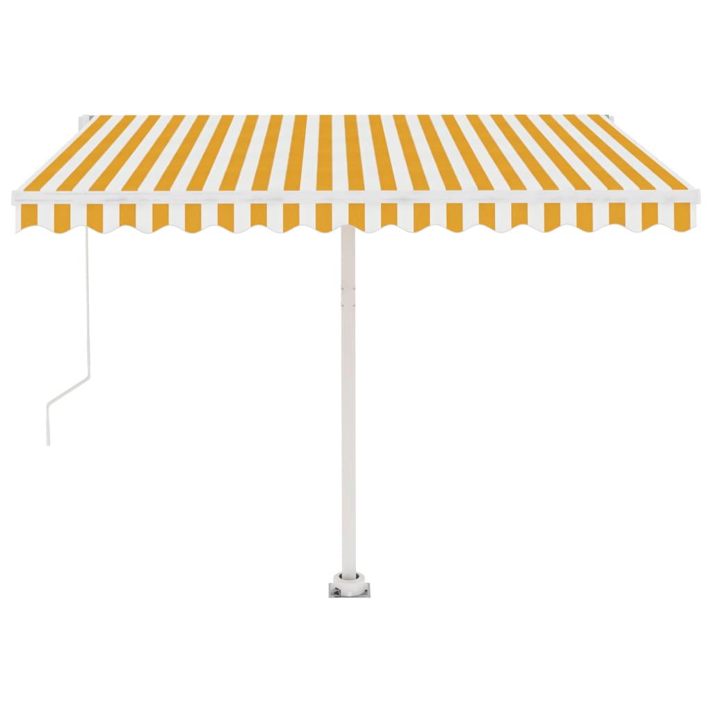 Standmarkise Einziehbar Handbetrieben 350x250 cm Gelb/Weiß