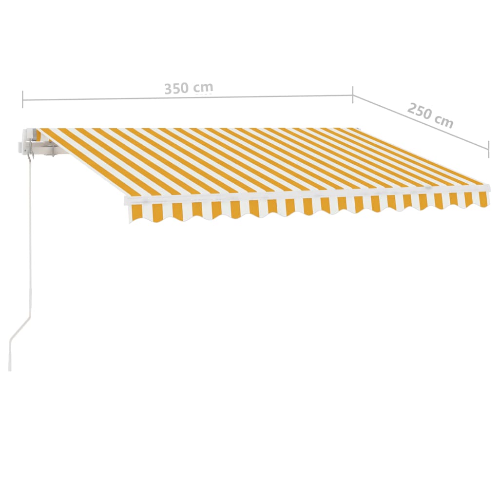 Standmarkise Einziehbar Handbetrieben 350x250 cm Gelb/Weiß