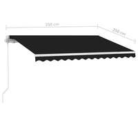 Thumbnail for Standmarkise Einziehbar Handbetrieben 350x250 cm Anthrazit
