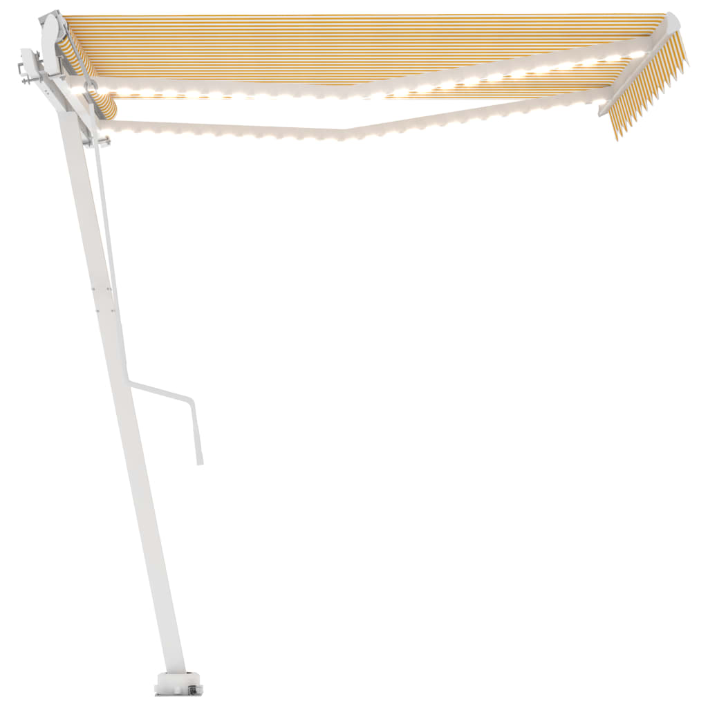 Automatische Markise mit LED & Windsensor 350x250 cm Gelb/Weiß