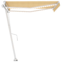 Thumbnail for Automatische Markise mit LED & Windsensor 350x250 cm Gelb/Weiß