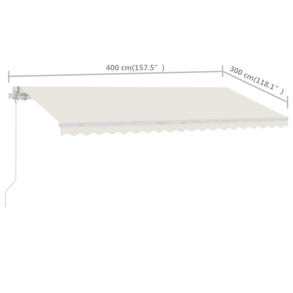 Standmarkise Einziehbar Handbetrieben 400x300 cm Cremeweiß