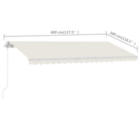 Thumbnail for Standmarkise Einziehbar Handbetrieben 400x300 cm Cremeweiß