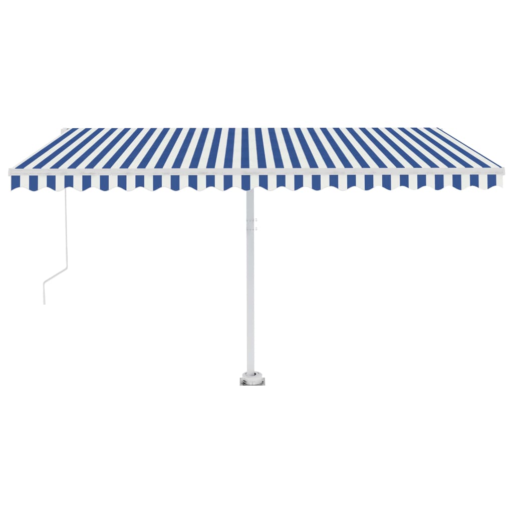 Standmarkise Einziehbar Handbetrieben 450x300 cm Blau/Weiß