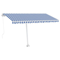 Thumbnail for Standmarkise Einziehbar Handbetrieben 450x300 cm Blau/Weiß