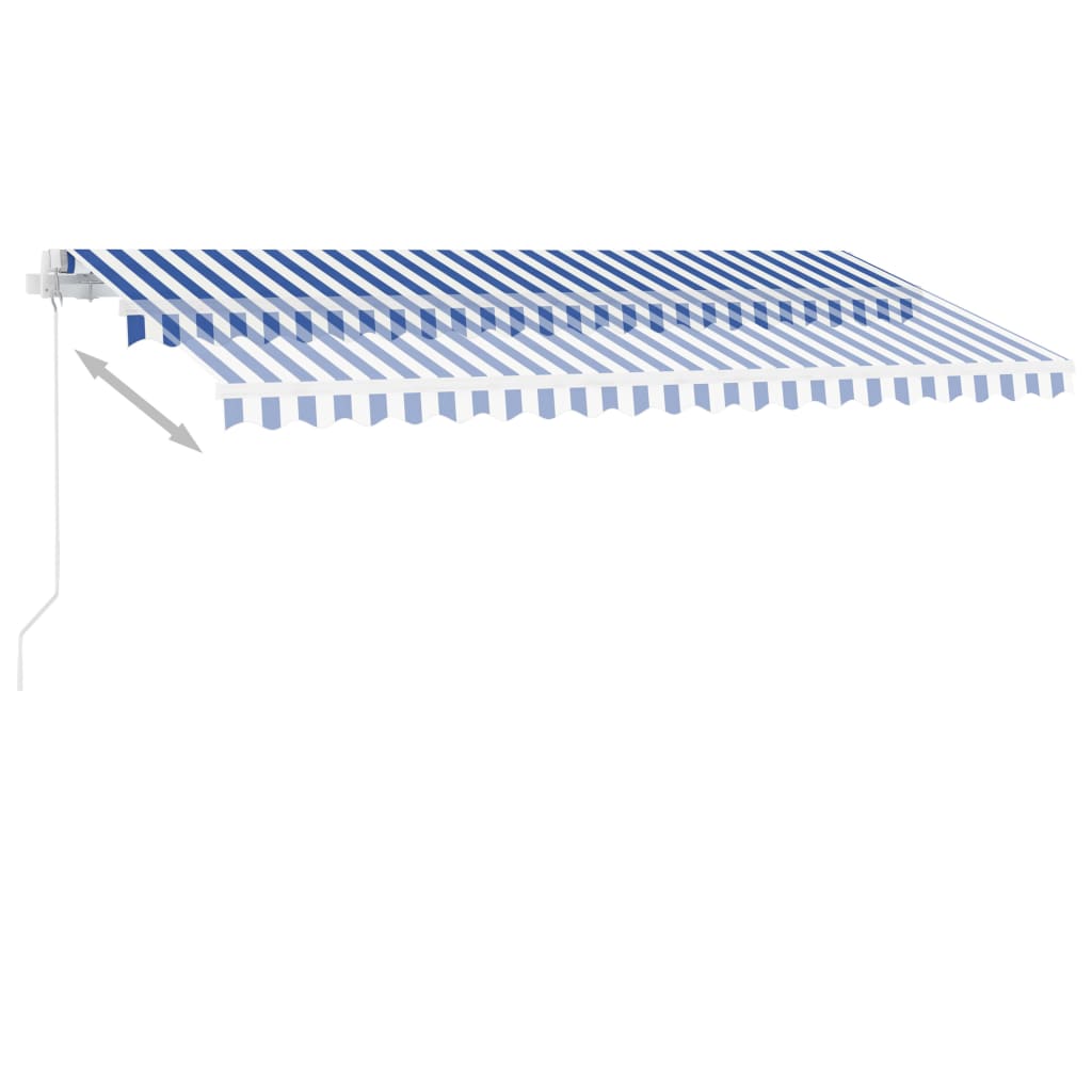 Standmarkise Einziehbar Handbetrieben 450x300 cm Blau/Weiß