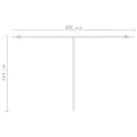 Thumbnail for Standmarkise Einziehbar Handbetrieben 450x300 cm Blau/Weiß