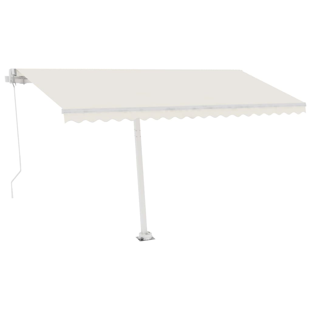Standmarkise Einziehbar Handbetrieben 450x300 cm Cremeweiß