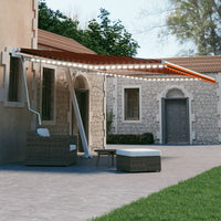 Thumbnail for Automatische Markise mit LED Windsensor 450x300 cm Orange/Braun