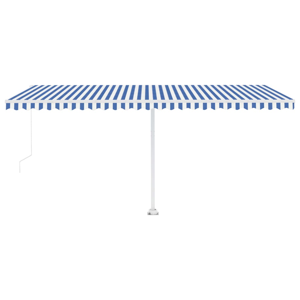 Standmarkise Einziehbar Handbetrieben 500x300 cm Blau/Weiß