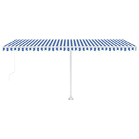 Thumbnail for Standmarkise Einziehbar Handbetrieben 500x300 cm Blau/Weiß