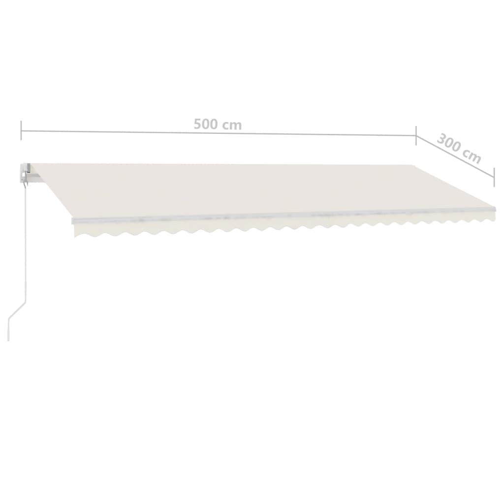 Standmarkise Einziehbar Handbetrieben 500x300 cm Cremeweiß