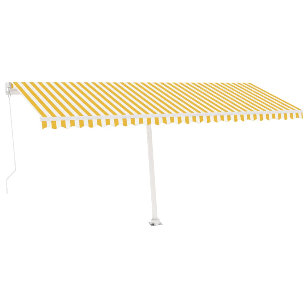 Standmarkise Einziehbar Handbetrieben 500x300 cm Gelb/Weiß