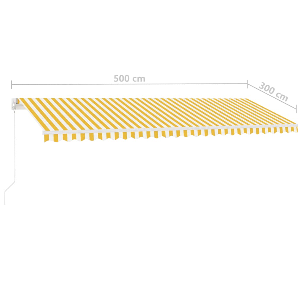 Standmarkise Einziehbar Handbetrieben 500x300 cm Gelb/Weiß